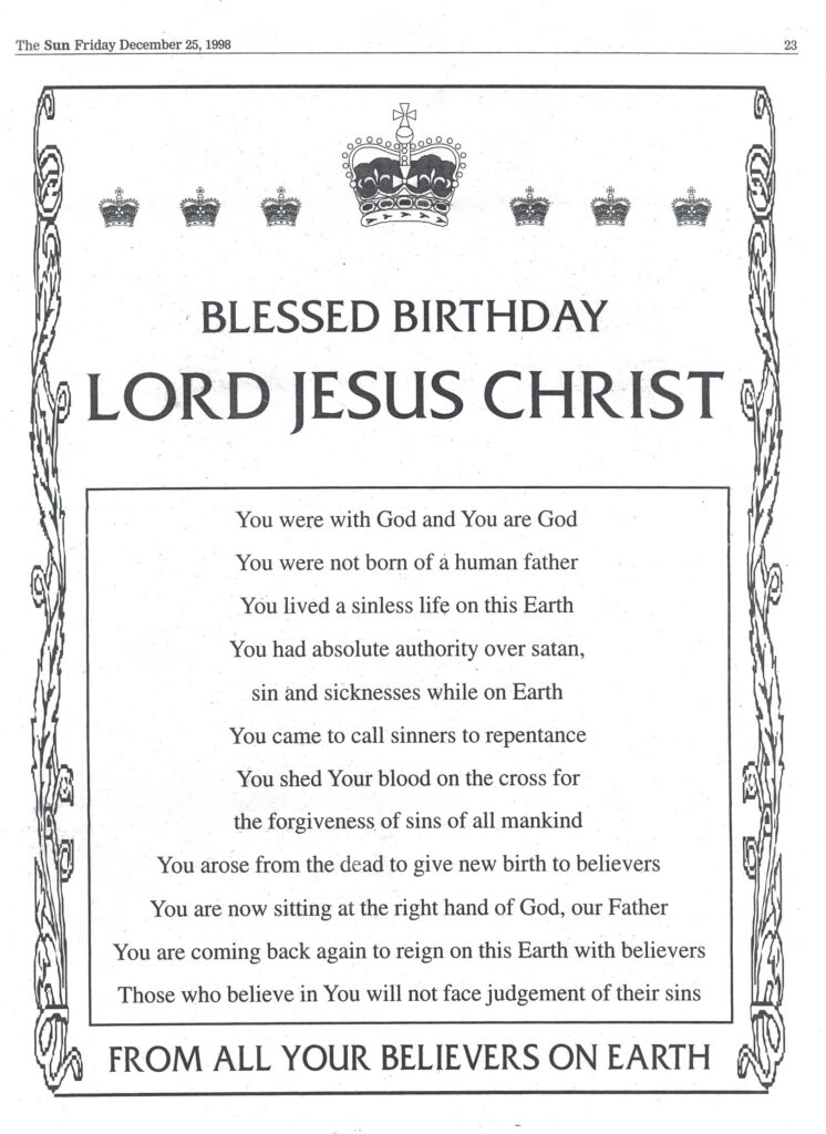 Blessed Birthday to Jesus